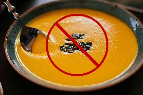 Avoid creamy soups before your colonoscopy such as pumpkin and potato