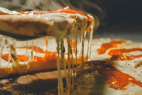 Cheese on pizza