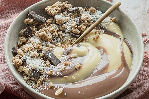 Pudding with nuts and high fiber toppings should be avoided pre colonoscopy